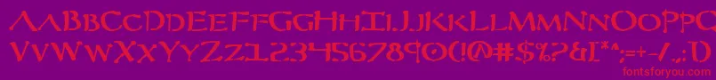 フォントSeverBold – 紫の背景に赤い文字