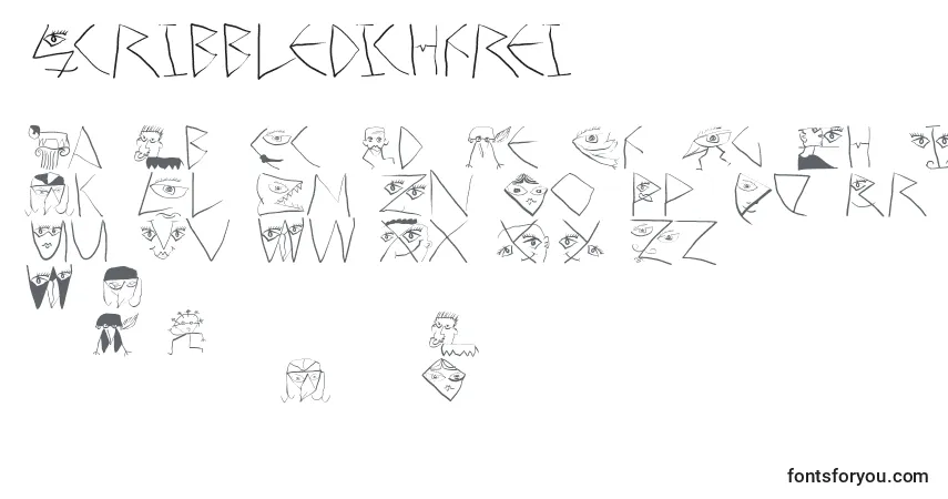 Fuente Scribbledichfrei - alfabeto, números, caracteres especiales