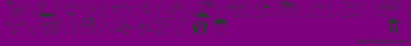 Fonte Scribbledichfrei – fontes pretas em um fundo violeta