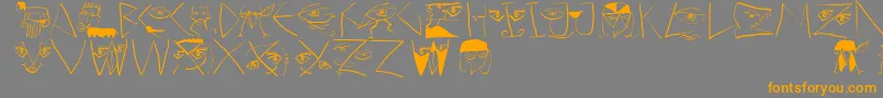 Scribbledichfrei-Schriftart – Orangefarbene Schriften auf grauem Hintergrund