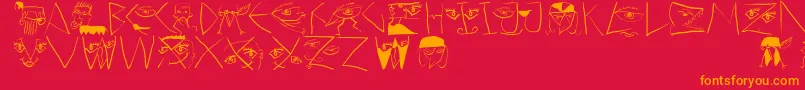Scribbledichfrei Font – Orange Fonts on Red Background