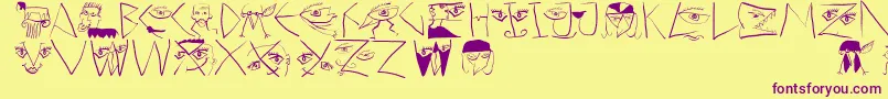 Scribbledichfrei Font – Purple Fonts on Yellow Background