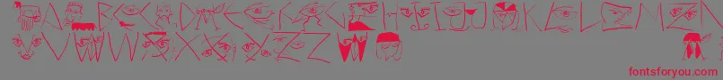 Police Scribbledichfrei – polices rouges sur fond gris