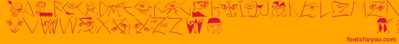 Scribbledichfrei Font – Red Fonts on Orange Background