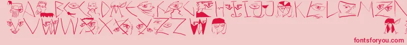 Шрифт Scribbledichfrei – красные шрифты на розовом фоне