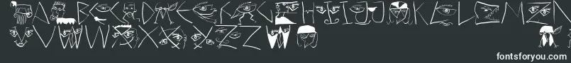 Шрифт Scribbledichfrei – белые шрифты на чёрном фоне