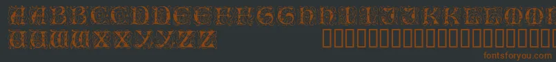 Illuminatitwodisplaycapsssk Font – Brown Fonts on Black Background