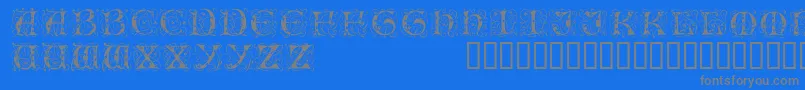 Illuminatitwodisplaycapsssk Font – Gray Fonts on Blue Background