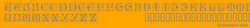 Illuminatitwodisplaycapsssk Font – Gray Fonts on Orange Background