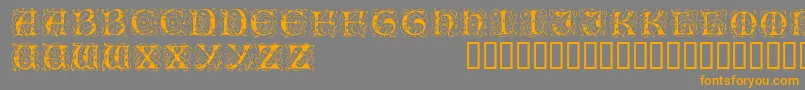 Illuminatitwodisplaycapsssk Font – Orange Fonts on Gray Background