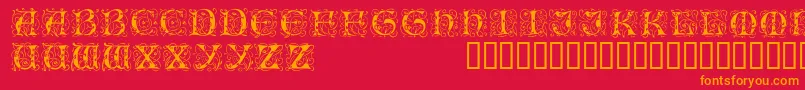 Illuminatitwodisplaycapsssk Font – Orange Fonts on Red Background