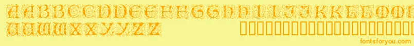 Шрифт Illuminatitwodisplaycapsssk – оранжевые шрифты на жёлтом фоне