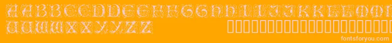 Illuminatitwodisplaycapsssk Font – Pink Fonts on Orange Background