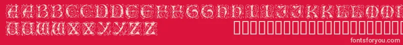 Illuminatitwodisplaycapsssk Font – Pink Fonts on Red Background