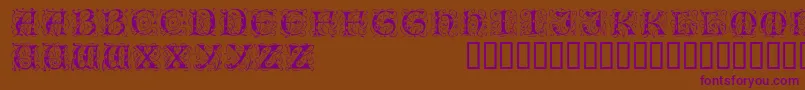 Illuminatitwodisplaycapsssk Font – Purple Fonts on Brown Background