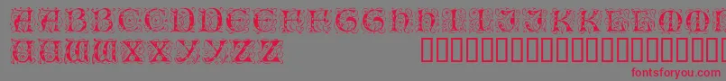 Illuminatitwodisplaycapsssk Font – Red Fonts on Gray Background