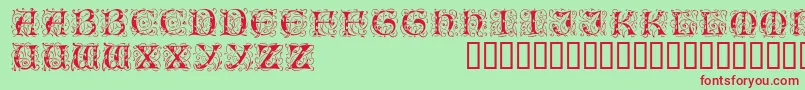 Illuminatitwodisplaycapsssk Font – Red Fonts on Green Background