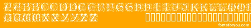 Illuminatitwodisplaycapsssk Font – White Fonts on Orange Background