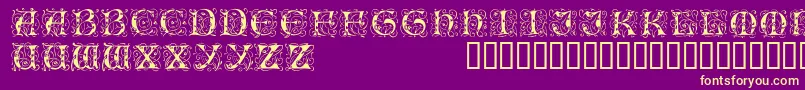 Illuminatitwodisplaycapsssk Font – Yellow Fonts on Purple Background