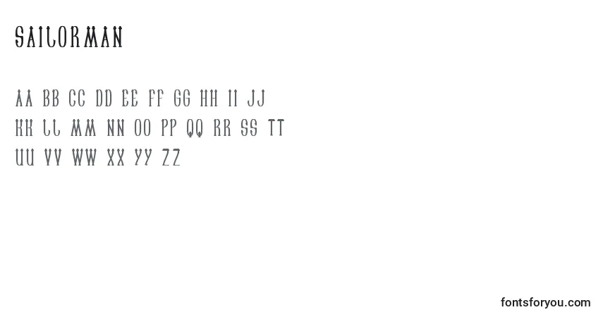 Шрифт Sailorman – алфавит, цифры, специальные символы