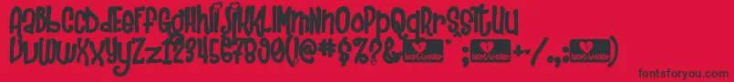Heartbre Font – Black Fonts on Red Background