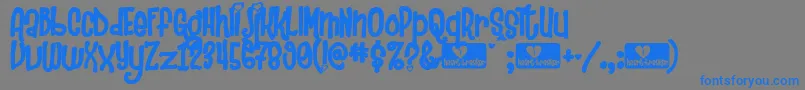 Heartbre Font – Blue Fonts on Gray Background
