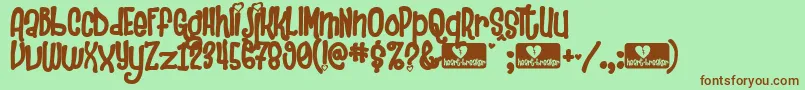 Heartbre Font – Brown Fonts on Green Background