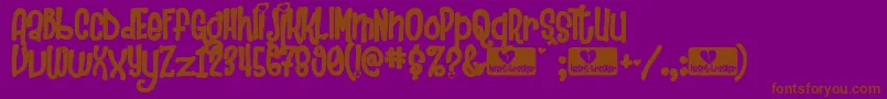 Heartbre Font – Brown Fonts on Purple Background