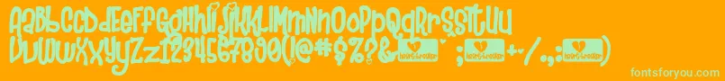 Heartbre-Schriftart – Grüne Schriften auf orangefarbenem Hintergrund