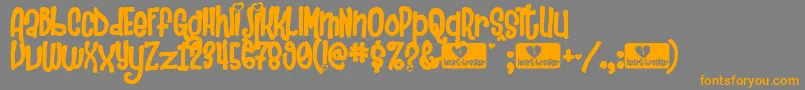Heartbre Font – Orange Fonts on Gray Background