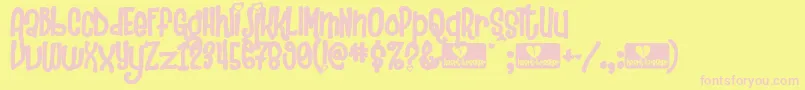Шрифт Heartbre – розовые шрифты на жёлтом фоне