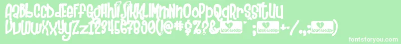 Heartbre Font – White Fonts on Green Background