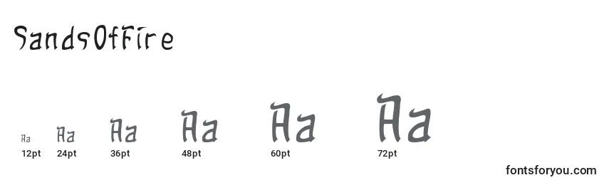 sizes of sandsoffire font, sandsoffire sizes
