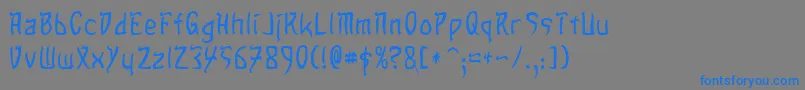 フォントSandsOfFire – 灰色の背景に青い文字