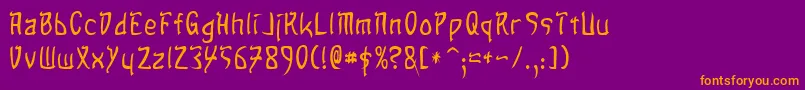 フォントSandsOfFire – 紫色の背景にオレンジのフォント