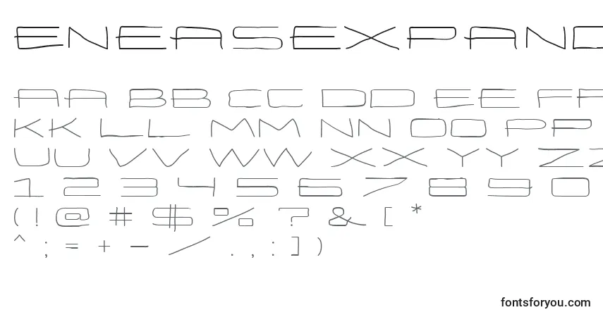 EneasexpandedRegular (96600)-fontti – aakkoset, numerot, erikoismerkit