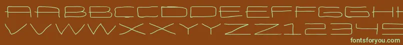 EneasexpandedRegular Font – Green Fonts on Brown Background