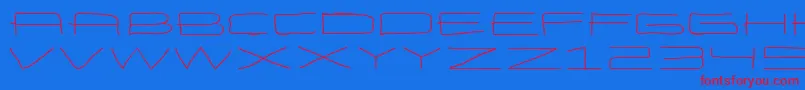 EneasexpandedRegular Font – Red Fonts on Blue Background