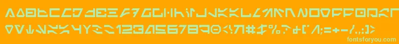 フォントIcode2 – オレンジの背景に緑のフォント