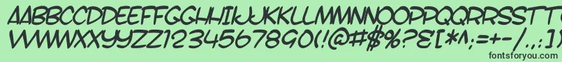 SfToontimeBItalic Font – Black Fonts on Green Background