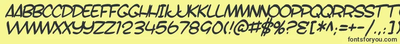 SfToontimeBItalic Font – Black Fonts on Yellow Background