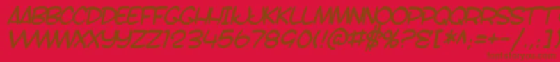 SfToontimeBItalic Font – Brown Fonts on Red Background