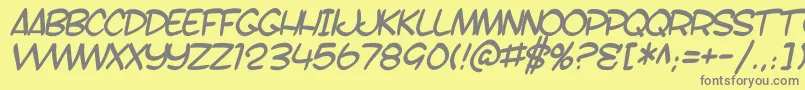 SfToontimeBItalic Font – Gray Fonts on Yellow Background