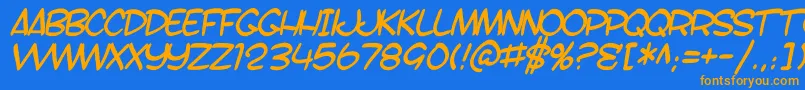 SfToontimeBItalic Font – Orange Fonts on Blue Background