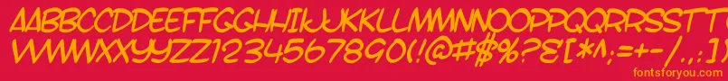 SfToontimeBItalic Font – Orange Fonts on Red Background