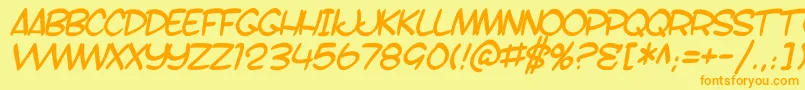 SfToontimeBItalic Font – Orange Fonts on Yellow Background