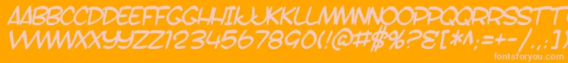SfToontimeBItalic Font – Pink Fonts on Orange Background