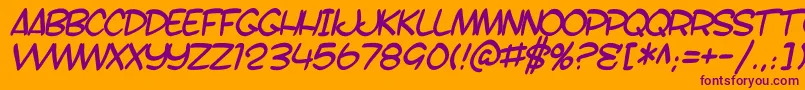 SfToontimeBItalic Font – Purple Fonts on Orange Background