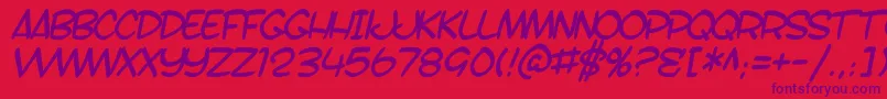 SfToontimeBItalic Font – Purple Fonts on Red Background