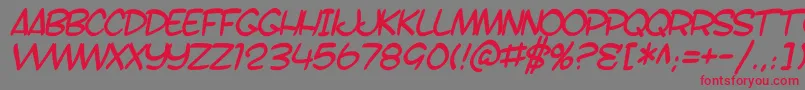 SfToontimeBItalic Font – Red Fonts on Gray Background